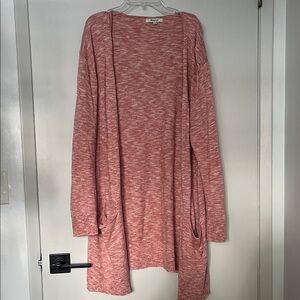 Madewell Heathered Rose Open-Front Cardigan